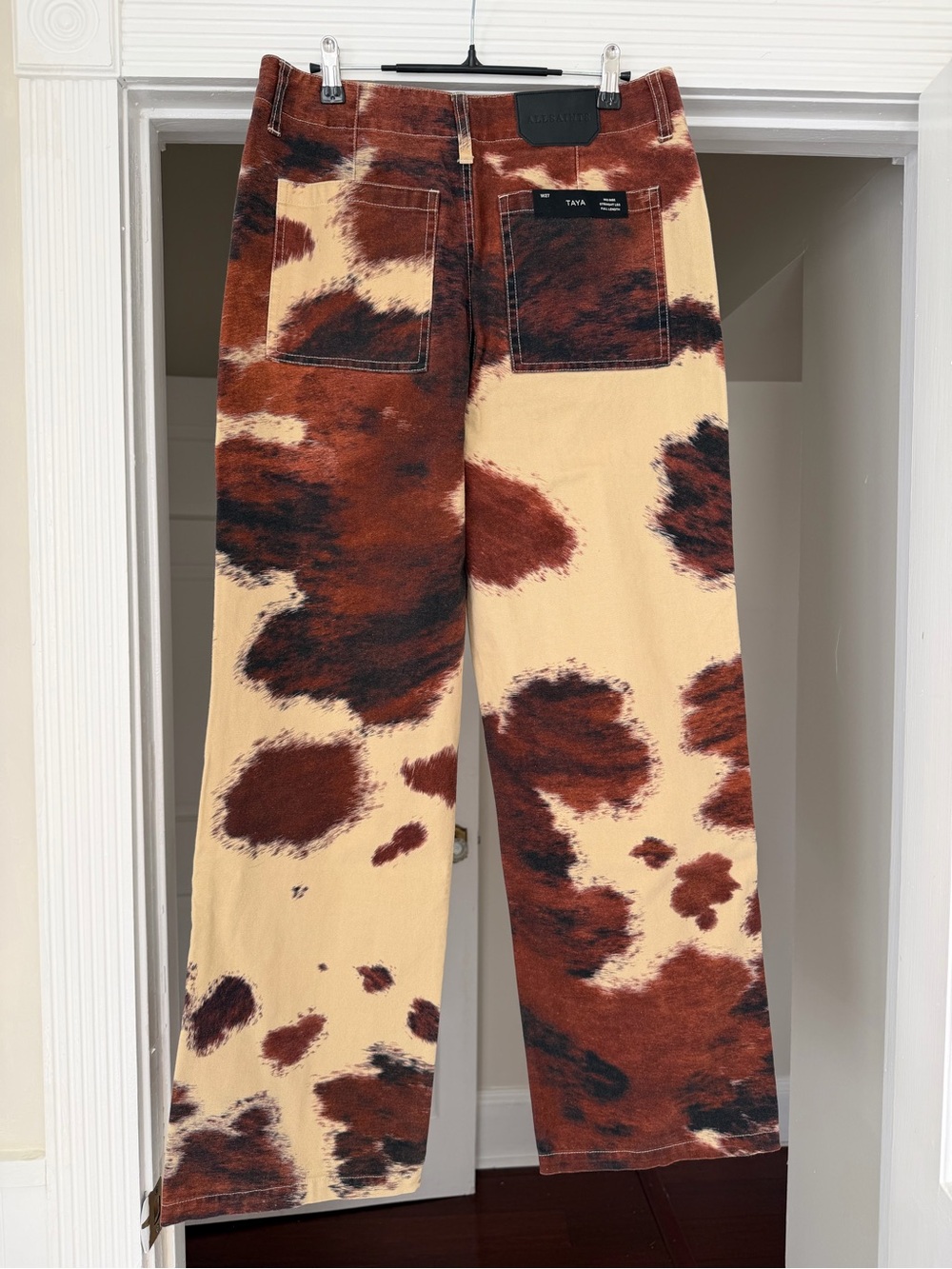 AllSaints Taya Wide Leg Cow-Print Jeans - Picture 3 of 6